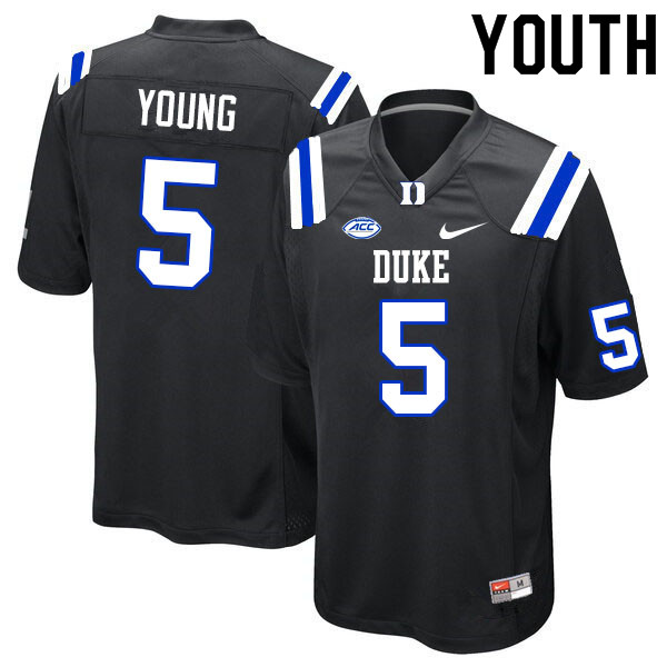 Youth #5 Datrone Young Duke Blue Devils College Football Jerseys Sale-Black - Click Image to Close